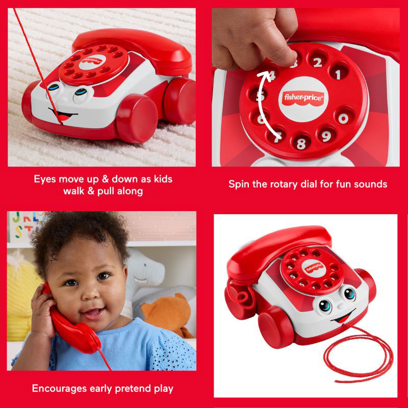 Fisher Price Συρόμενο Τηλεφωνο - 80 Χρόνια Mattel JGG97