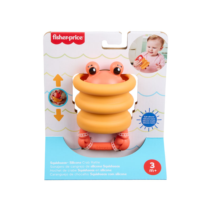 Fisher-Price® Κουδουνίστρα Σιλικόνης Καβουράκι - Squishseas™  Silicone Crab Rattle