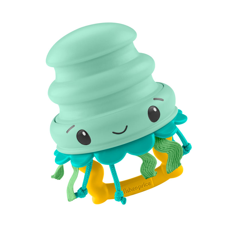 Fisher-Price® Κουδουνίστρα Σιλικόνης Μέδουσα - Squishseas™ Silicone Jellyfish Rattle
