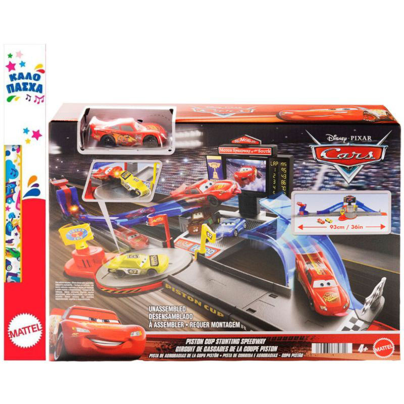 Λαμπάδα Mattel Cars Piston Cup Stunting Speedway Μεγάλη Πίστα Αγώνων για Κόλπα JHL42