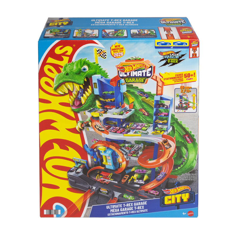 Mattel Hot Wheels City Απόλυτο Γκαράζ T-Rex Με Πίστα JHL98