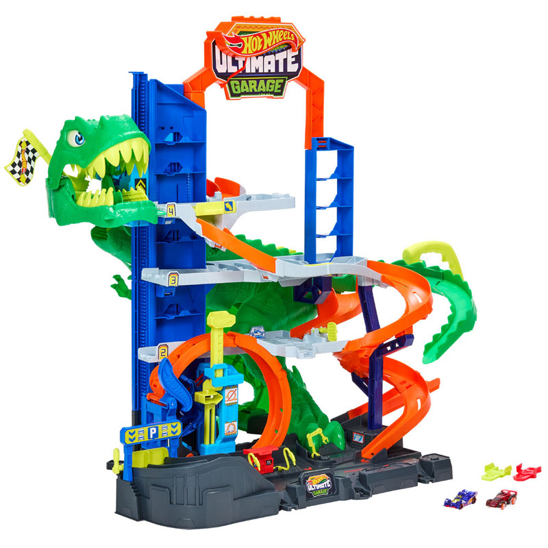 Mattel Hot Wheels City Απόλυτο Γκαράζ T-Rex Με Πίστα JHL98