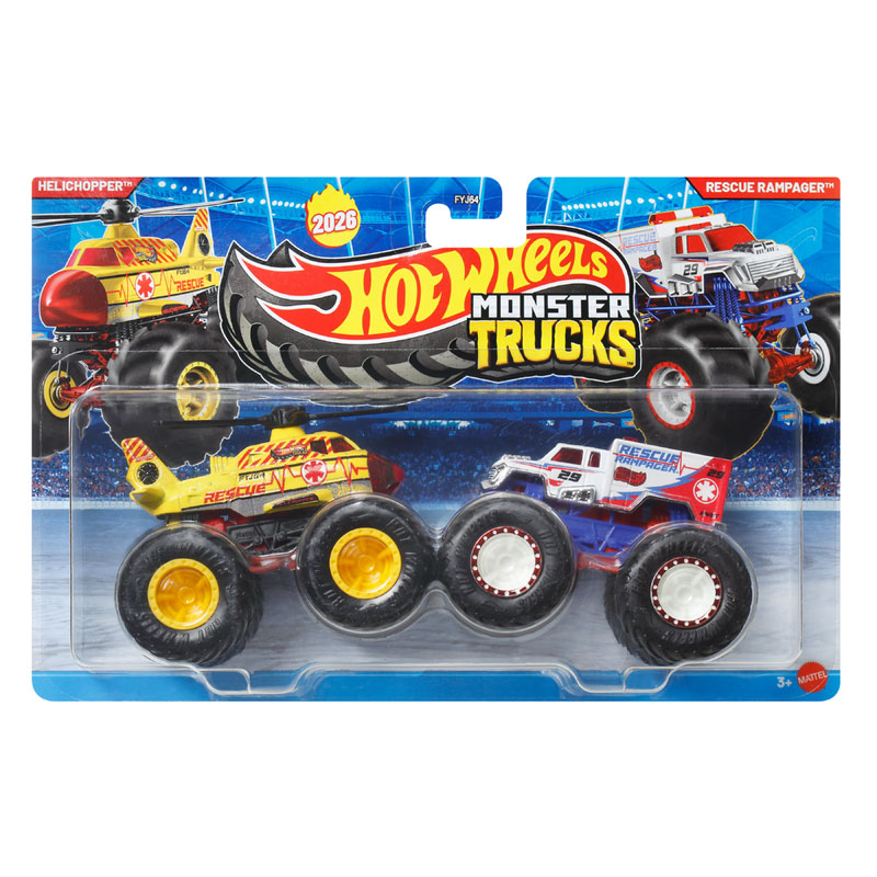 Mattel Hot Wheels Monster Trucks HW Demolition Doubles D - Helichopper Vs Rescue Rampager