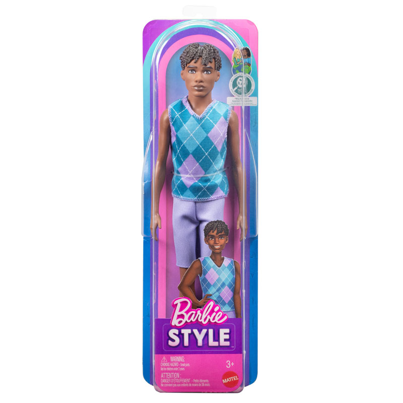 Mattel Ken® Doll Fashionistas P Κούκλα με Σκούρα Επιδερμίδα & Μοντέρνο Στυλ #253