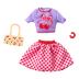 Mattel Barbie Βραδινά Σύνολα Μωβ Μπλούζα Cherries και Καρό Φούστα με Αξεσουάρ (GWC27)