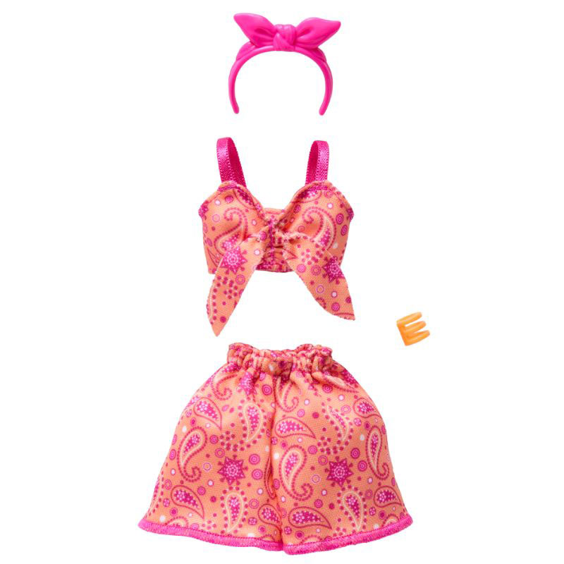 Mattel Barbie Βραδινά Σύνολά Φούστα/Μπλούζα Orange με Αξεσουάρ (GWC27)
