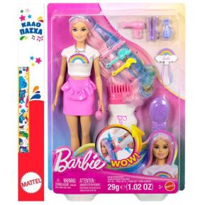 Λαμπάδα Mattel Barbie Rainbow Sparkle Hair Fashion Doll Πολύχρωμα Μαλλιά με Γκλίτερ JJP07