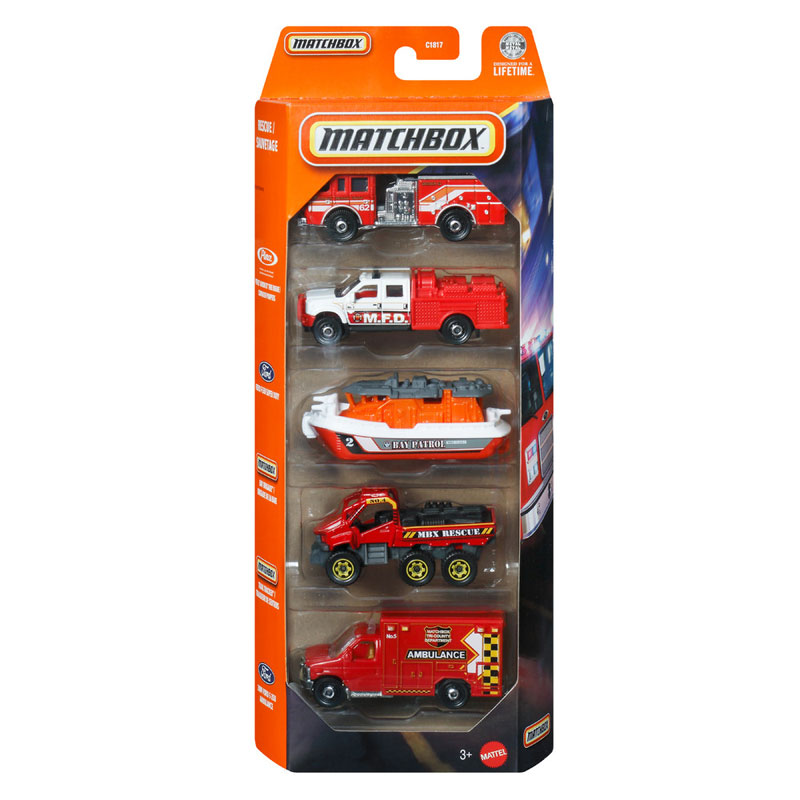 Mattel Matchbox Αυτοκινητάκια - Σετ Των 5 K - MBX Rescue JJP42
