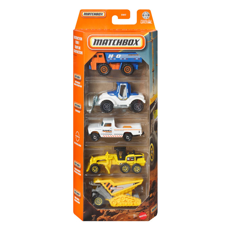 Mattel Matchbox Αυτοκινητάκια - Σετ Των 5 K - MBX Construction Crew JJP43