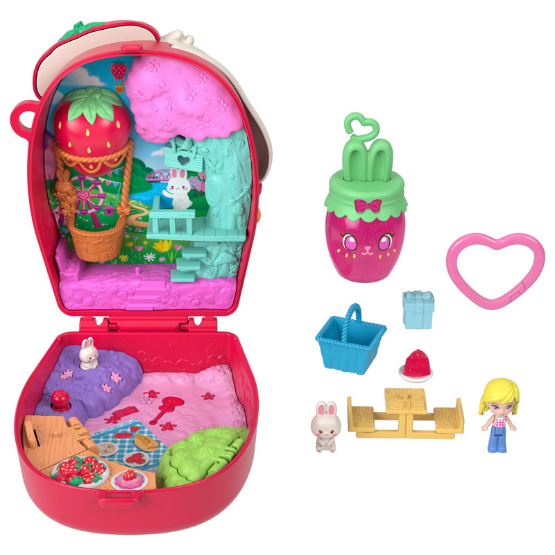 Mattel Polly Pocket™ & Adventures Compact Play Set E Ο κόσμος της Polly Picnic Bunny Compact