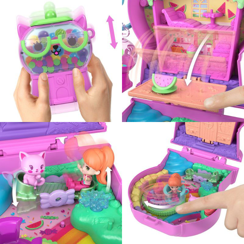Mattel Polly Pocket™ & Adventures Compact Play Set E Ο κόσμος της Polly Gumball Kitty Compact