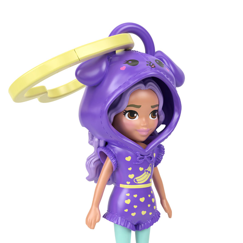 Mattel Polly Pocket Κούκλα με φουτεράκι - Μωβ Μπανάνα JKC57