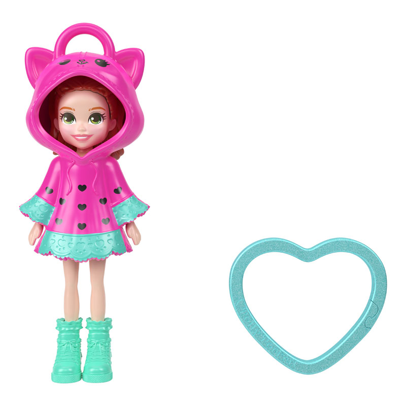 Mattel Polly Pocket Κούκλα με φουτεράκι - Νέον Ροζ Φράουλα JKC58