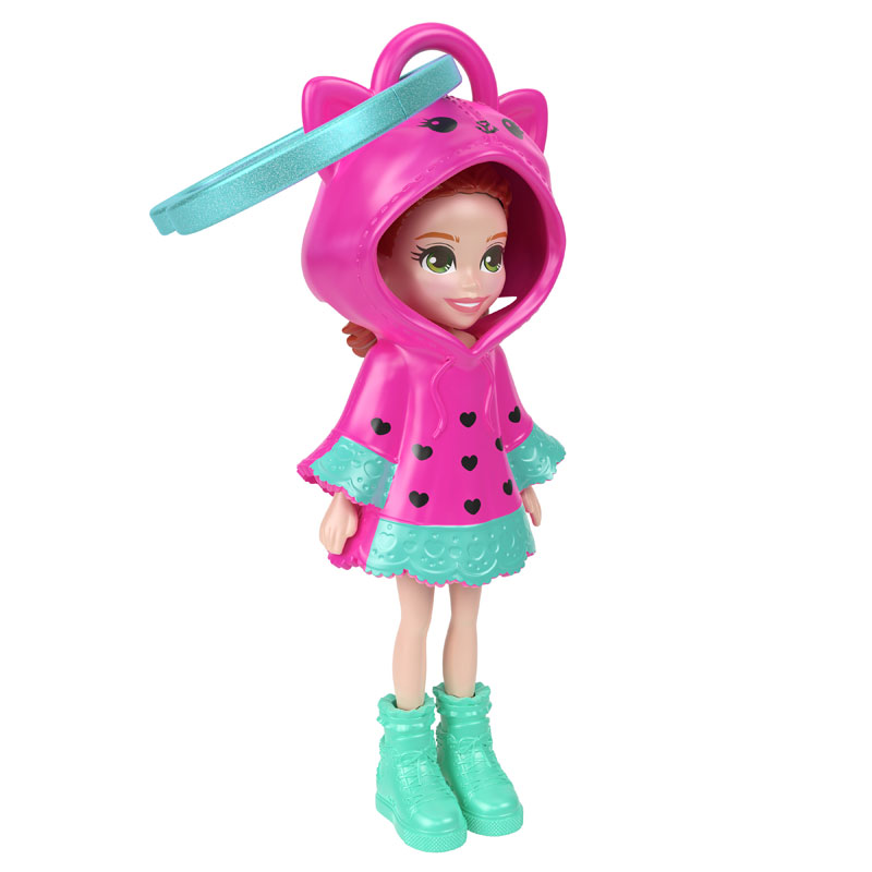 Mattel Polly Pocket Κούκλα με φουτεράκι - Νέον Ροζ Φράουλα JKC58