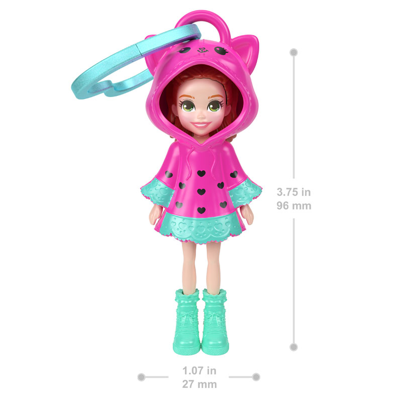 Mattel Polly Pocket Κούκλα με φουτεράκι - Νέον Ροζ Φράουλα JKC58