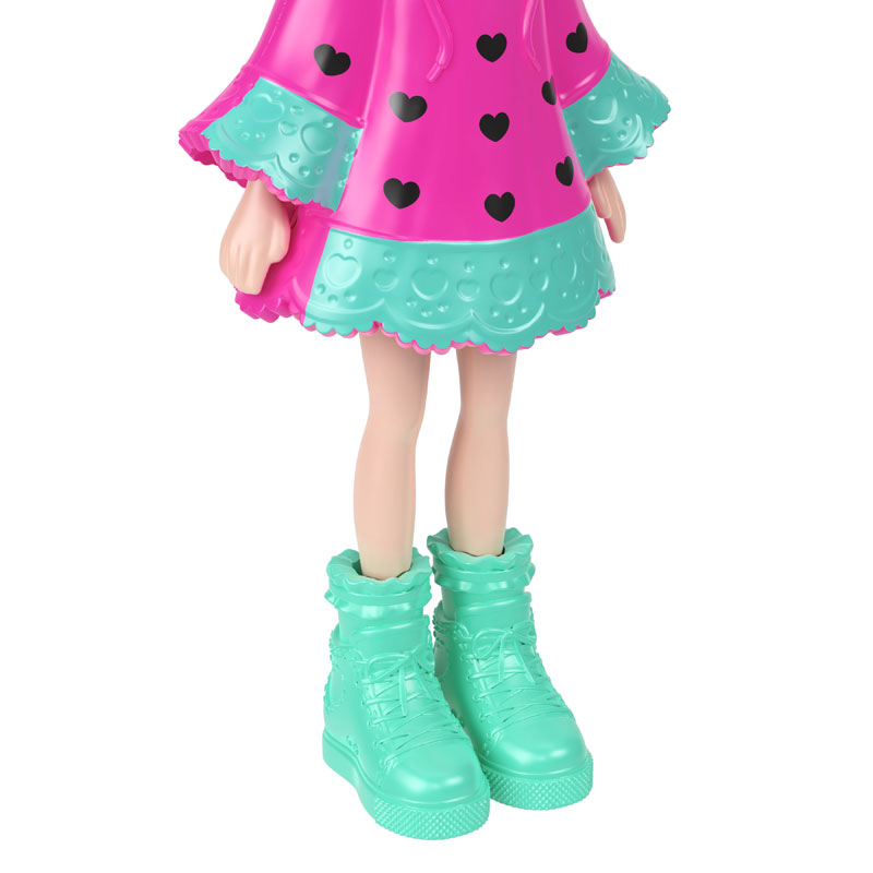 Mattel Polly Pocket Κούκλα με φουτεράκι - Νέον Ροζ Φράουλα JKC58