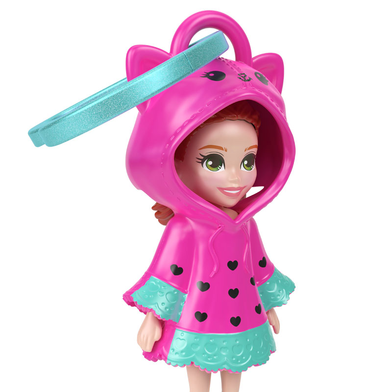 Mattel Polly Pocket Κούκλα με φουτεράκι - Νέον Ροζ Φράουλα JKC58