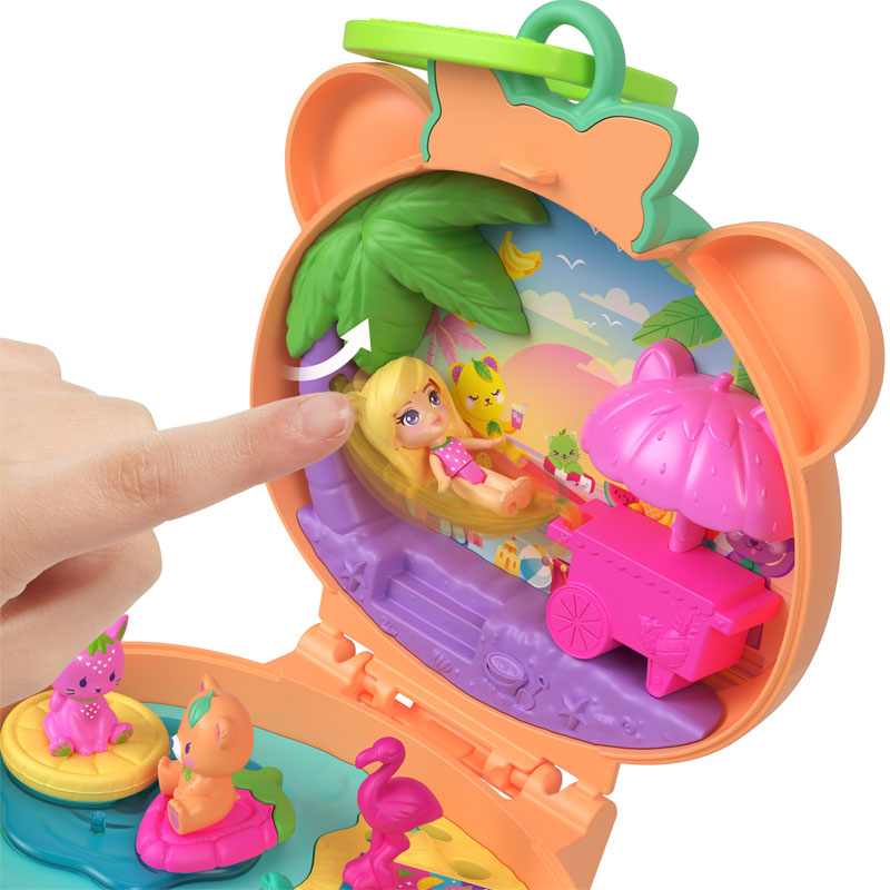 Mattel Polly Pocket Plushie Bear Compact Playset Μίνι Λούτρινο Αρκουδάκι JKC79