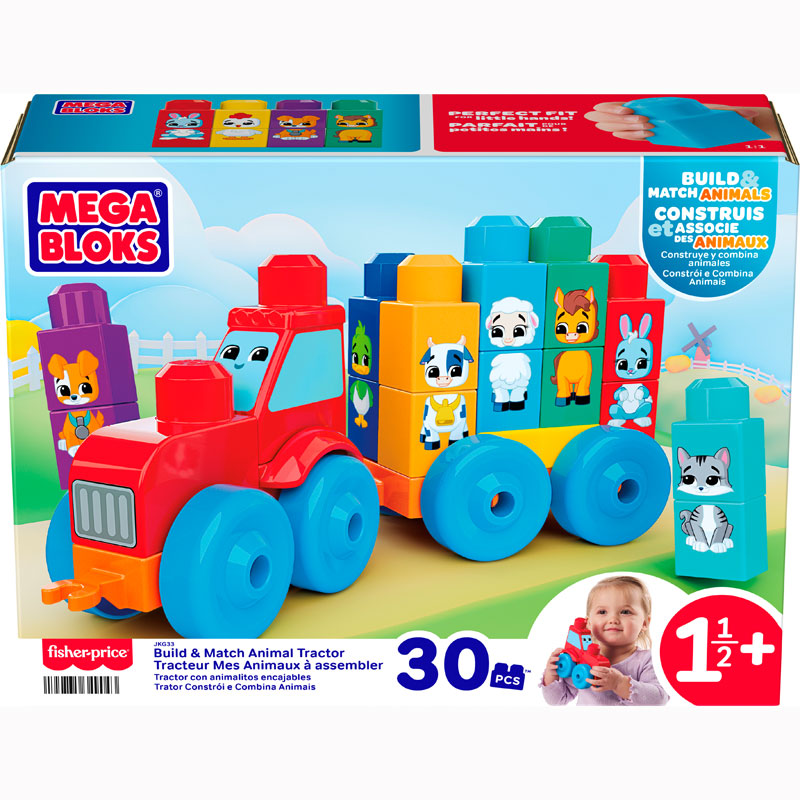 MEGA Bloks® Τουβλάκια - Τρακτέρ με Ζωάκια 30 τεμάχια JKG33