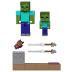 Mattel Minecraft Redstone Charged Βασική Φιγούρα με αξεσουάρ - Zombie Arrow Trap JKK03