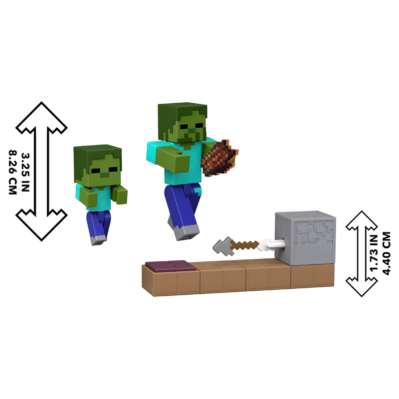 Mattel Minecraft Redstone Charged Βασική Φιγούρα με αξεσουάρ - Zombie Arrow Trap JKK03