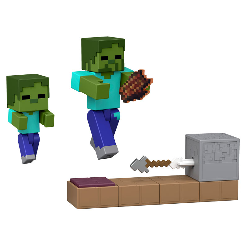Mattel Minecraft Redstone Charged Βασική Φιγούρα με αξεσουάρ - Zombie Arrow Trap JKK03