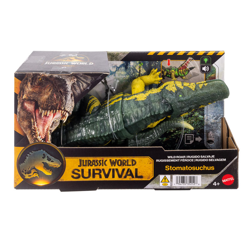 Mattel Jurassic World Survival Wild Roar D Δεινόσαυρος με κινούμενα μέλη & ήχους Stomatosuchus
