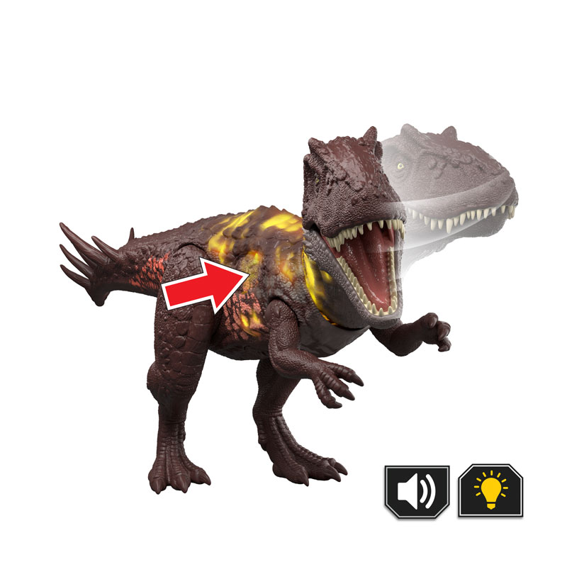 Mattel Jurassic World Wild Roar D Δεινόσαυρος με κινούμενα μέλη & ήχους Metriacanthosaurus