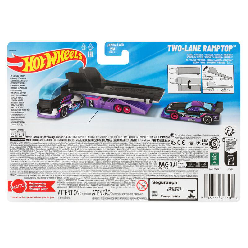 Mattel Hot Wheels Σούπερ Νταλίκα Two-Lane Ramptop