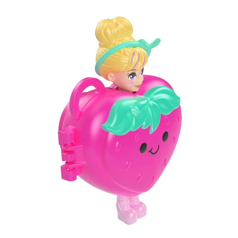 Mattel Polly Pocket Κούκλα με αξεσουάρ & μπρελόκ μεγάλο pack - Ροζ Φράουλα JKR54