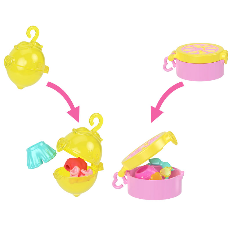 Mattel Polly Pocket Κούκλα με αξεσουάρ & μπρελόκ μεγάλο pack - Κίτρινο Λεμόνι JKR54