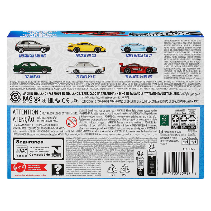 Mattel Hot Wheels Αυτοκινητάκια - Κασετίνα Euro Style Multipack JLB25