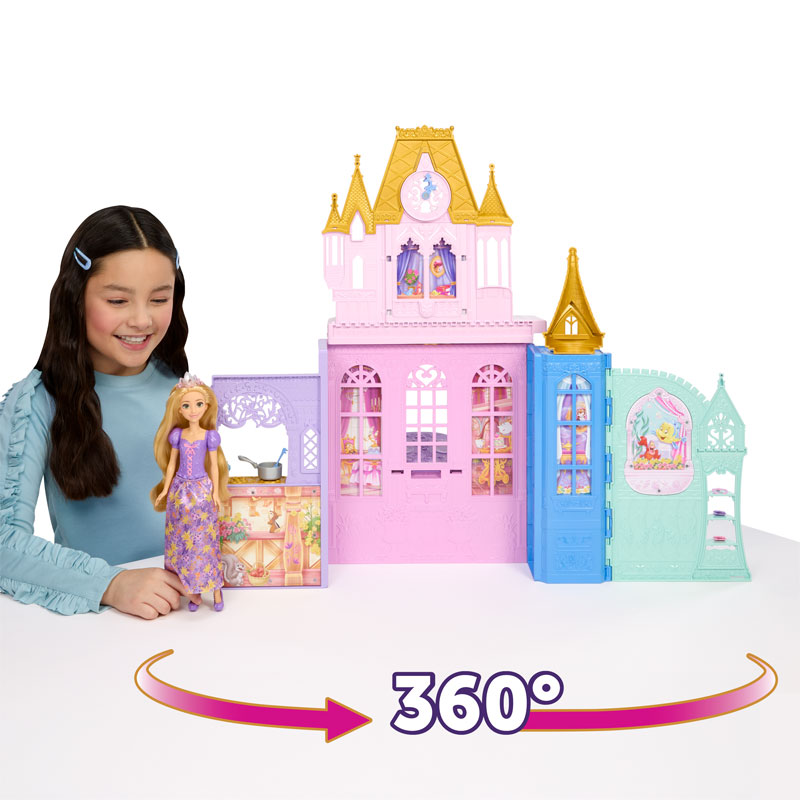 Mattel Disney Princess Πριγκιπικό Κάστρο-Βαλιτσάκι & Κούκλα Rapunzel JLK27