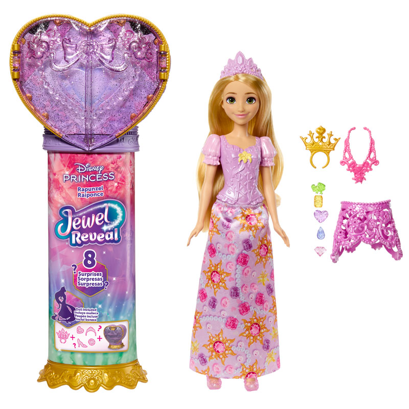 Mattel Disney Princess Jewel Reveal Rapunzel με Κοσμηματοθήκη JLK28