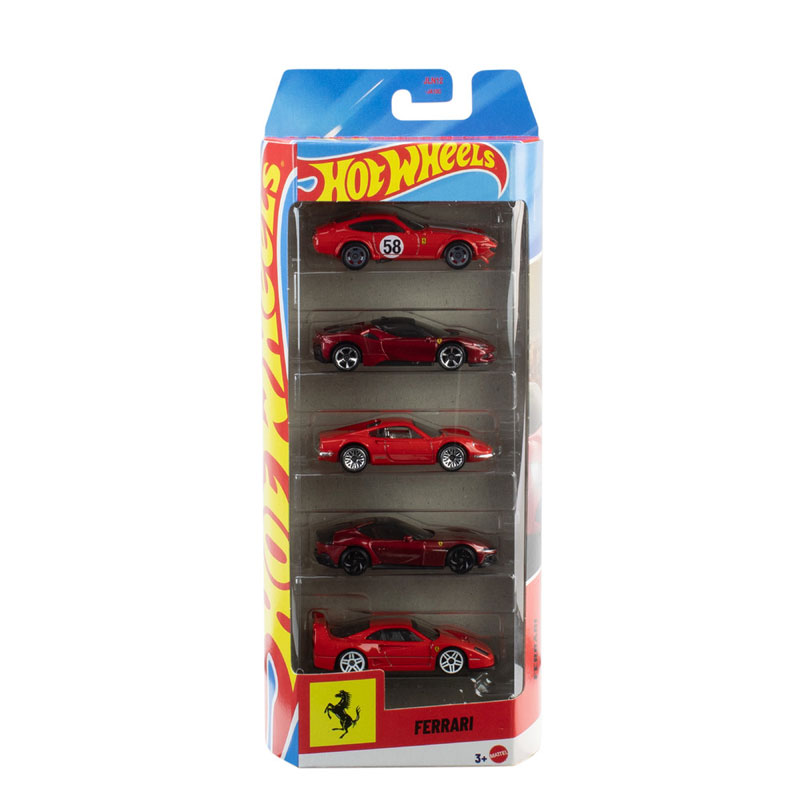 Mattel Hot Wheels Αυτοκινητάκια Ferrari Σετ Των 5 JLN12