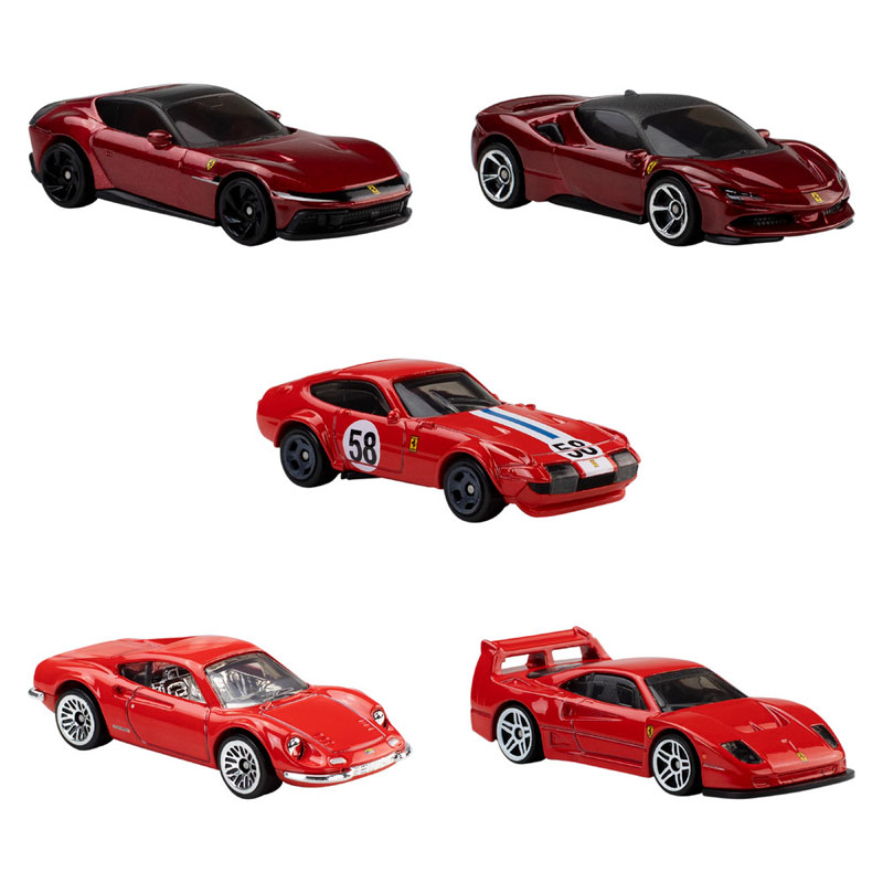 Mattel Hot Wheels Αυτοκινητάκια Ferrari Σετ Των 5 JLN12
