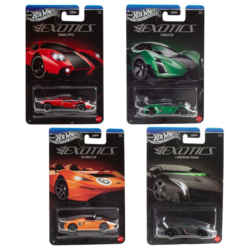 Mattel Hot Wheels Αυτοκινητάκια Exotics Envy Silver Series Σετ των 4 (1-4)