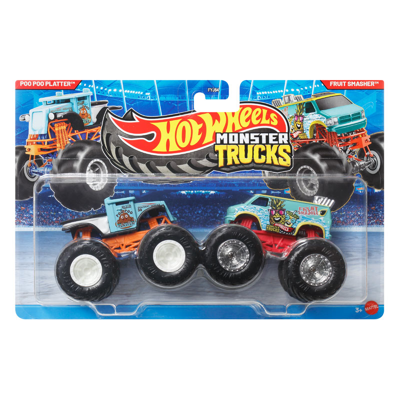 Mattel Hot Wheels Monster Trucks HW Demolition Doubles D - Poo Poo Platter vs Fruit Smasher
