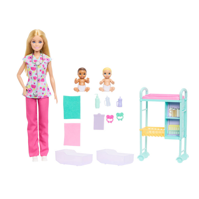 Λαμπάδα Mattel Barbie Careers Baby Doctor Doll Παιδίατρος Ξανθιά JMK12