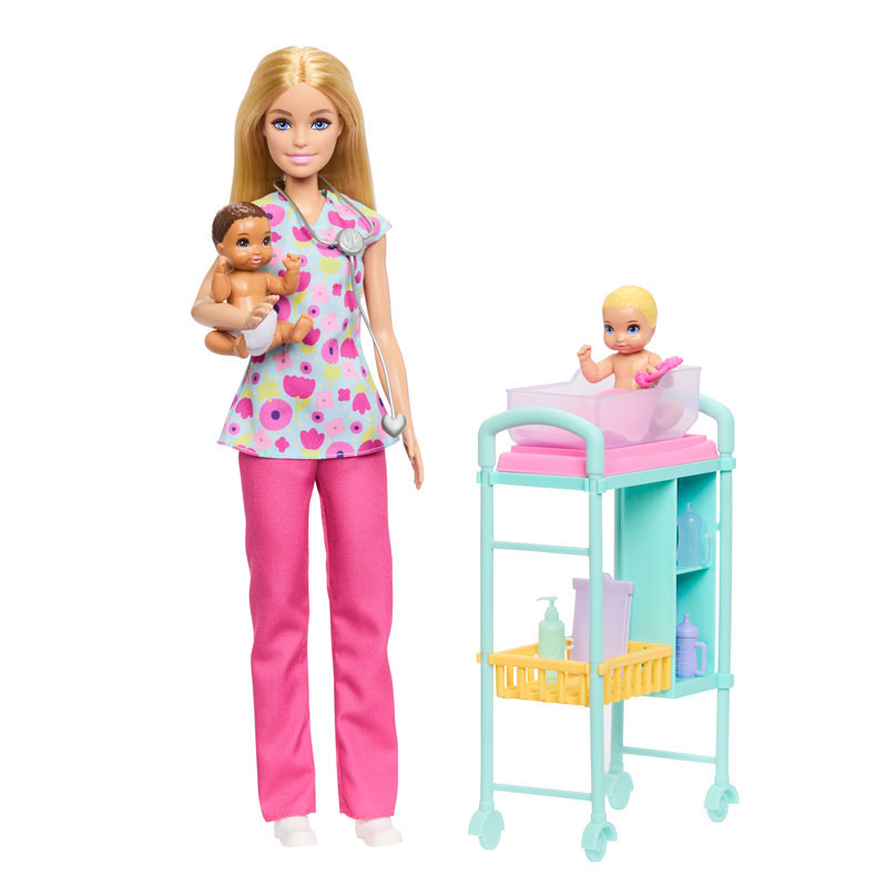 Λαμπάδα Mattel Barbie Careers Baby Doctor Doll Παιδίατρος Ξανθιά JMK12