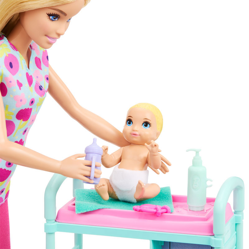 Λαμπάδα Mattel Barbie Careers Baby Doctor Doll Παιδίατρος Ξανθιά JMK12