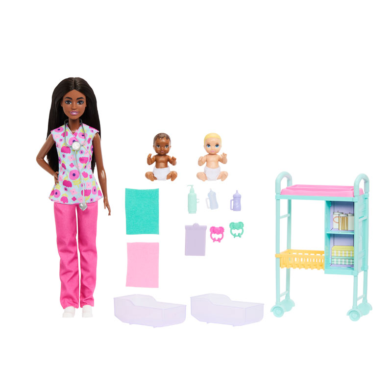 Mattel Barbie Baby Doctor Doll Παιδίατρος Μελαχρινή JMK13