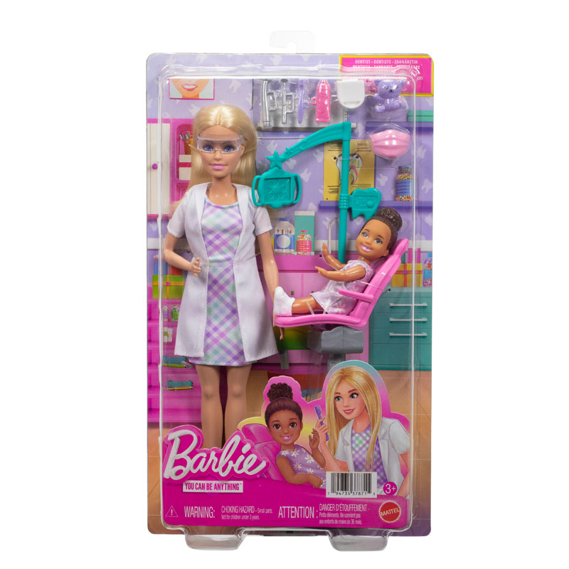 Mattel Barbie Σετ Επαγγέλματα με παιδάκια - Οδοντίατρος Ξανθιά JMK14
