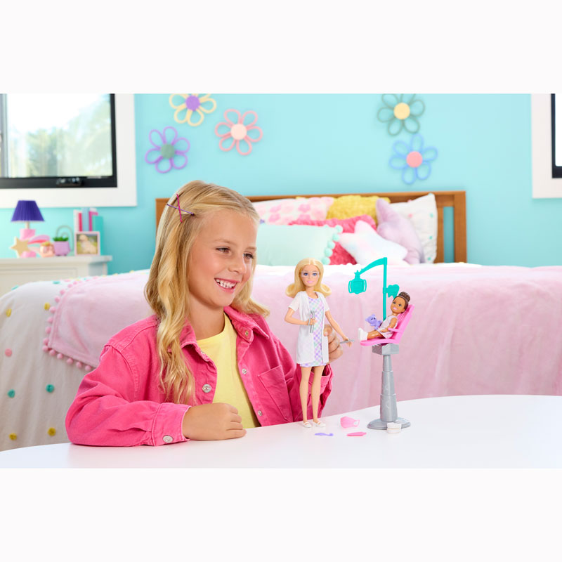 Mattel Barbie Σετ Επαγγέλματα με παιδάκια - Οδοντίατρος Ξανθιά JMK14