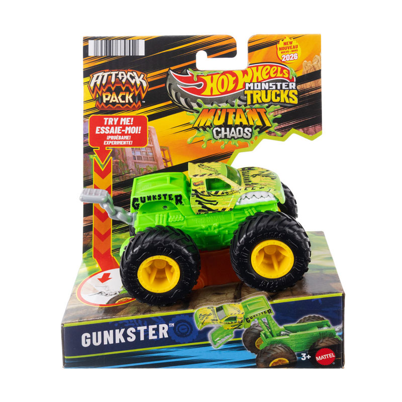 Mattel Hot Wheels Οχήματα Monster Trucks Attack Pack - Gunkster JML01