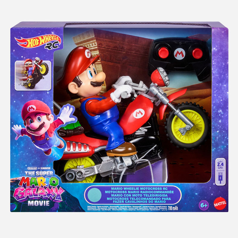 Mattel Hot Wheels Super Mario Galaxy - Mario Wheelie Motocross R/C JML15