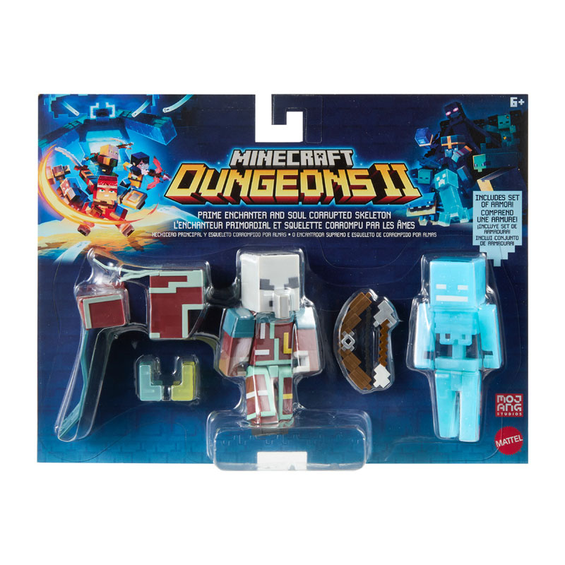 Mattel Minecraft Dungeons 2 Φιγούρα με Αξεσουάρ - Prime Enchanter & Soul Corrupted Skeleton