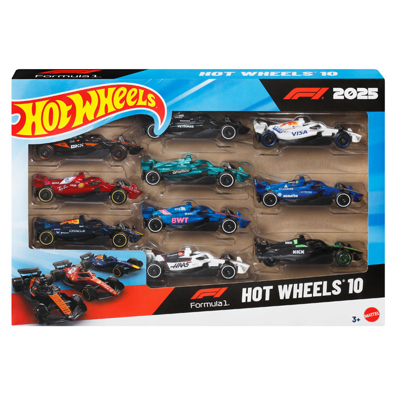 Mattel Hot Wheels Αυτοκινητάκια F1 Σετ των 10 JMM24
