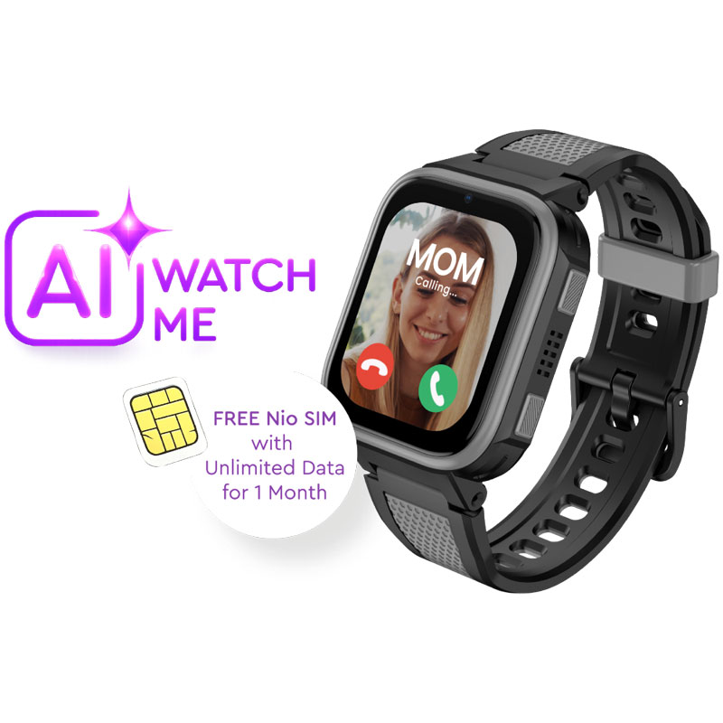 Kiddoboo 4G Smartwatch WatchMe AI K10 Black + SIM card KBLGK10BLK