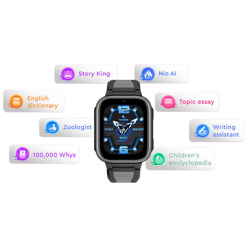 Kiddoboo 4G Smartwatch WatchMe AI K10 Black + SIM card KBLGK10BLK
